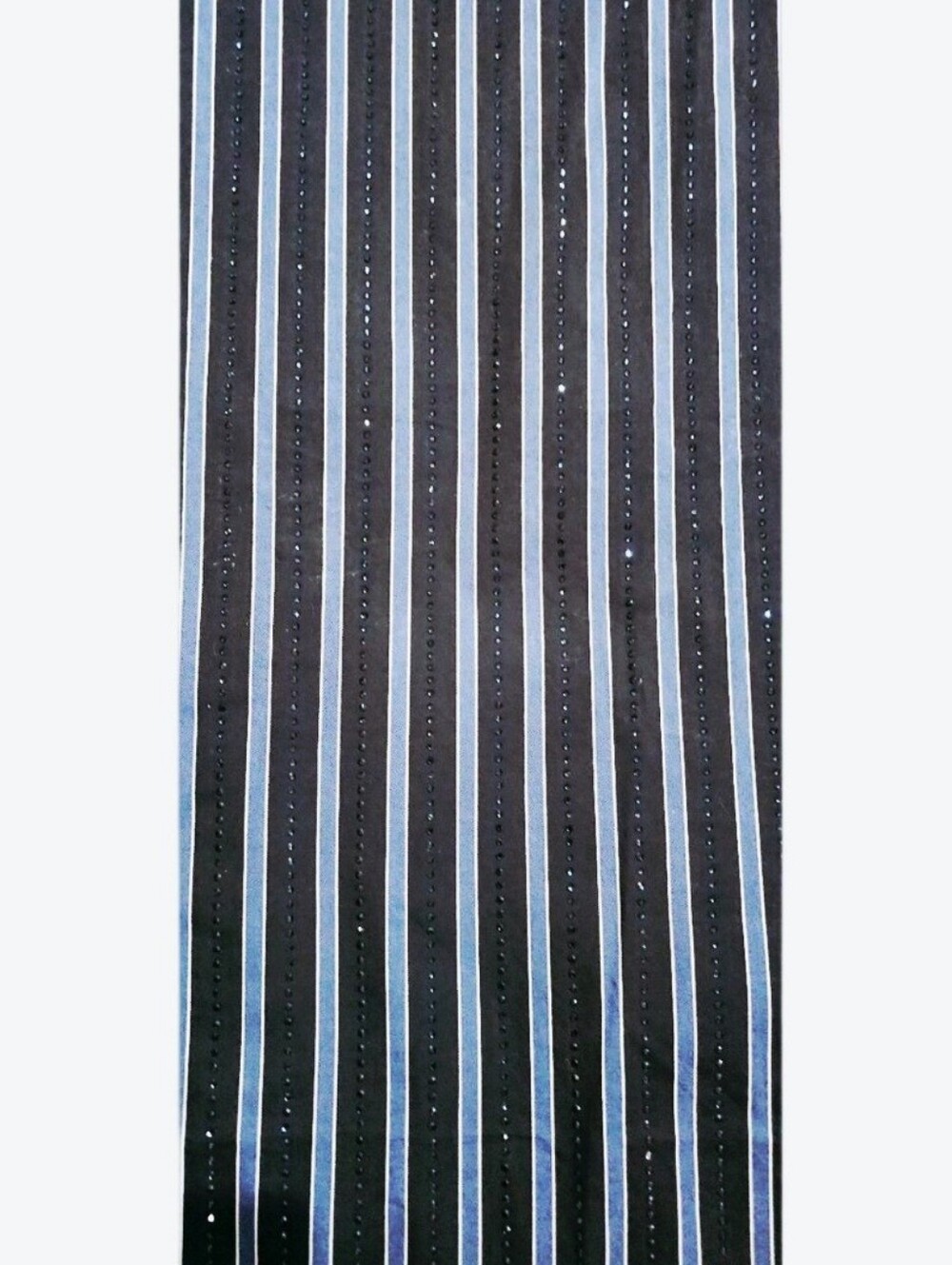 SANDRO Women's Navy Blue Striped Sparkly Embellished Wide-Leg Trousers. Size 36 - Picture 7 of 7
